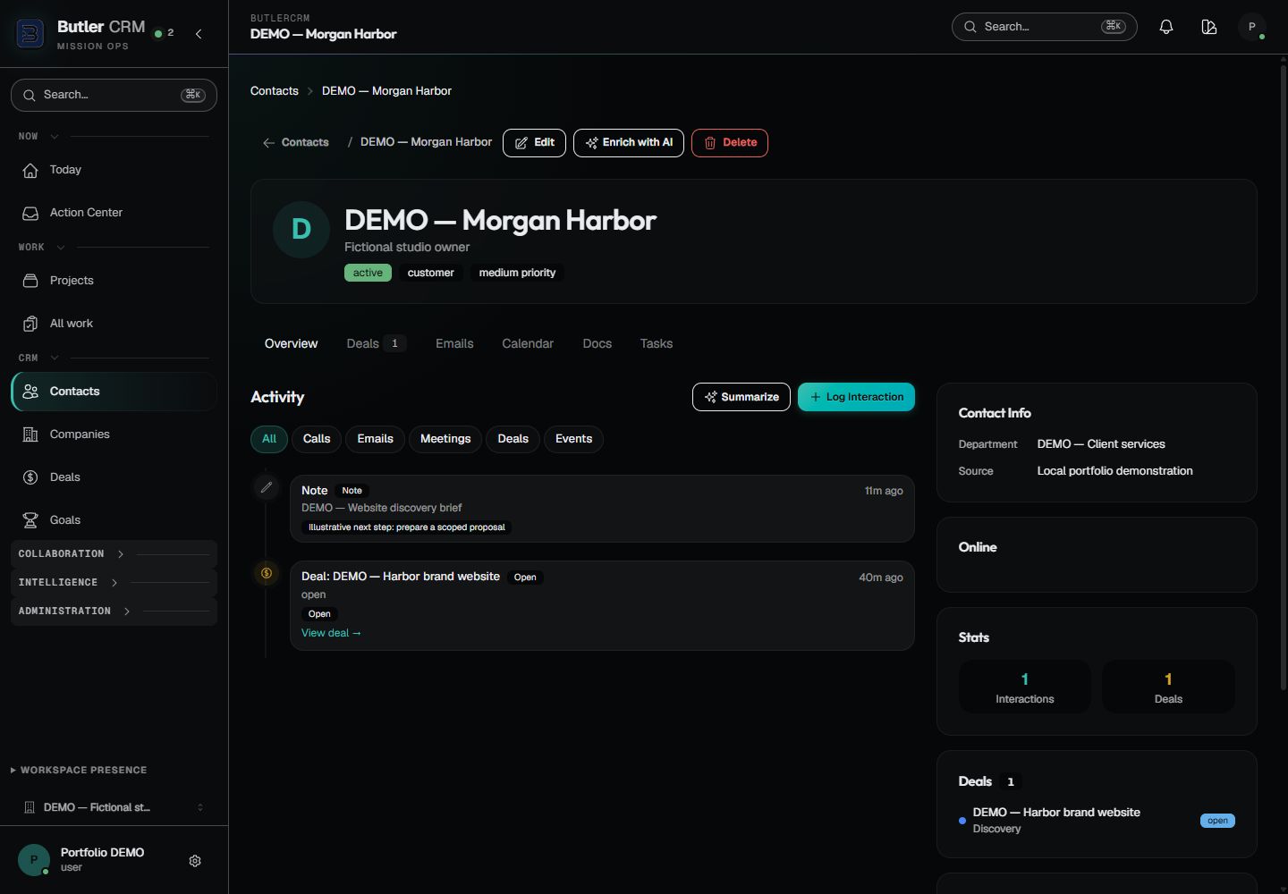 ButlerCRM project preview