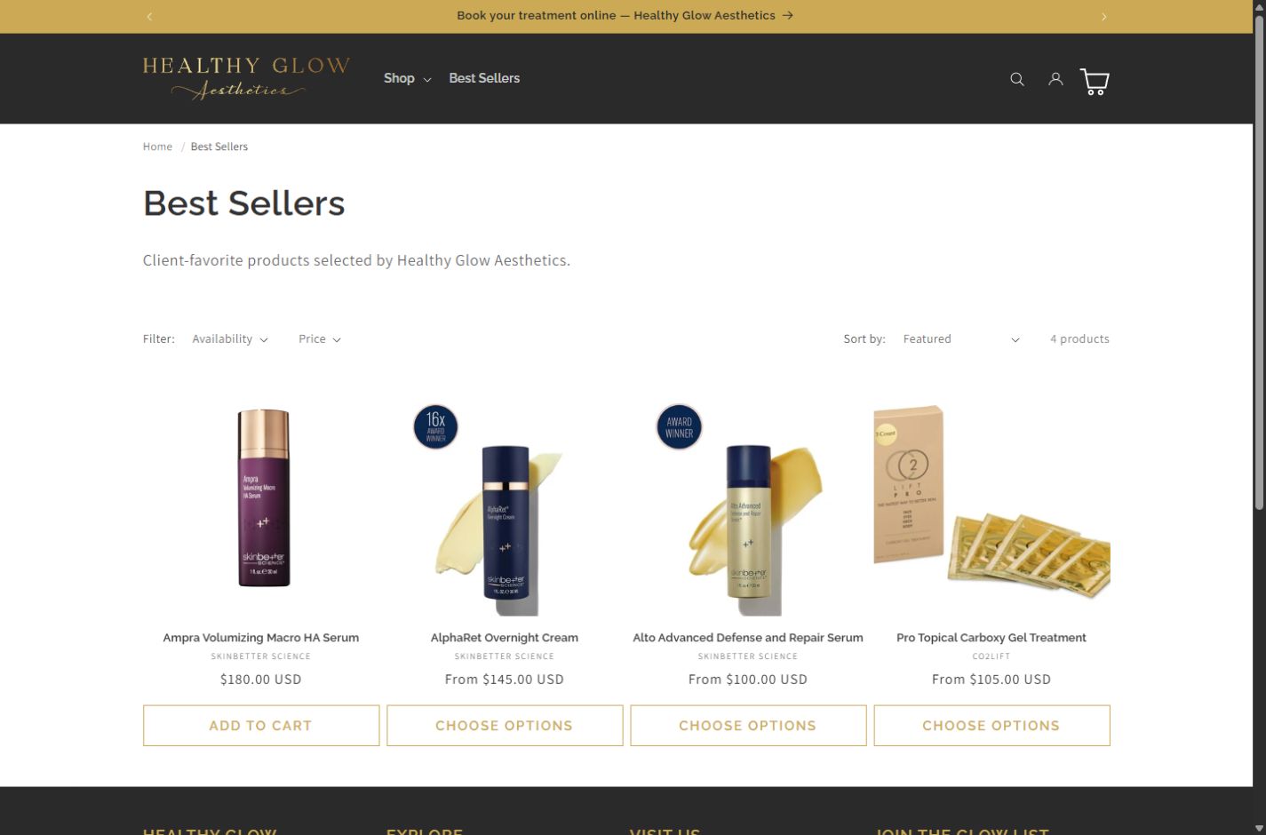 Healthy Glow Shop project preview
